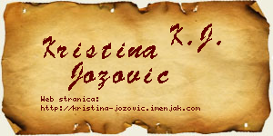 Kristina Jozović vizit kartica
